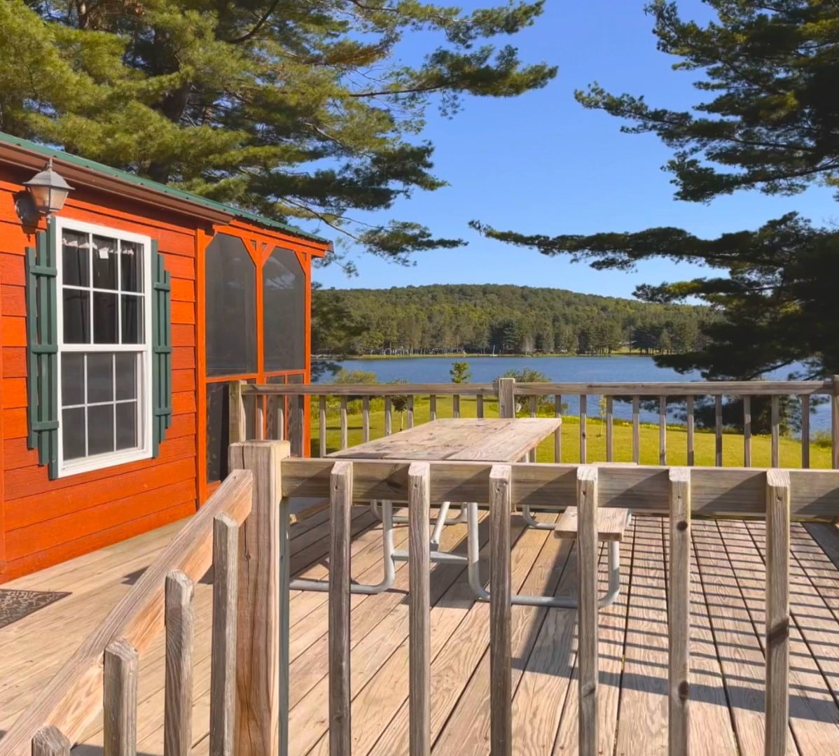 Amr Terrestrial Cabin Rainbow Lake Picnic Table